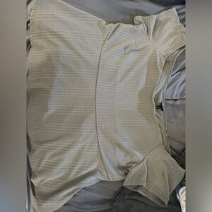 Torrid Cream Blouse with Subtle Grid Pattern